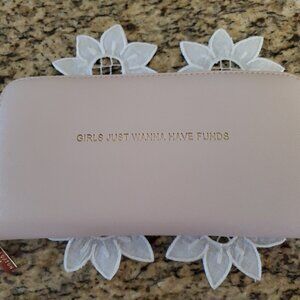 Girls just want to have Funds Wallet Cream Color Zip around ~ Katie Loxton Brand